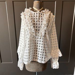 No Brand or Size White Overshirt/Undershirt Layering Long Sleeve